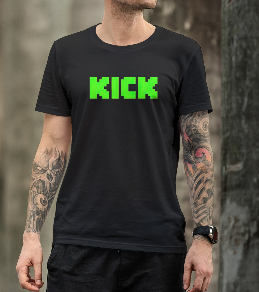 Kick Green Logo Pixel T-Shirt