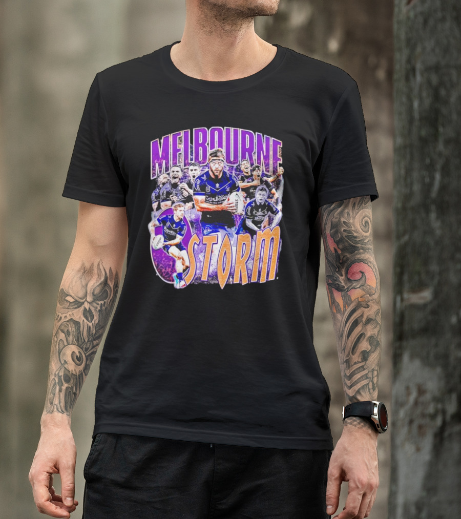 MELBOURNE STORM NRL TEAM ACTION COLLAGE T-Shirt