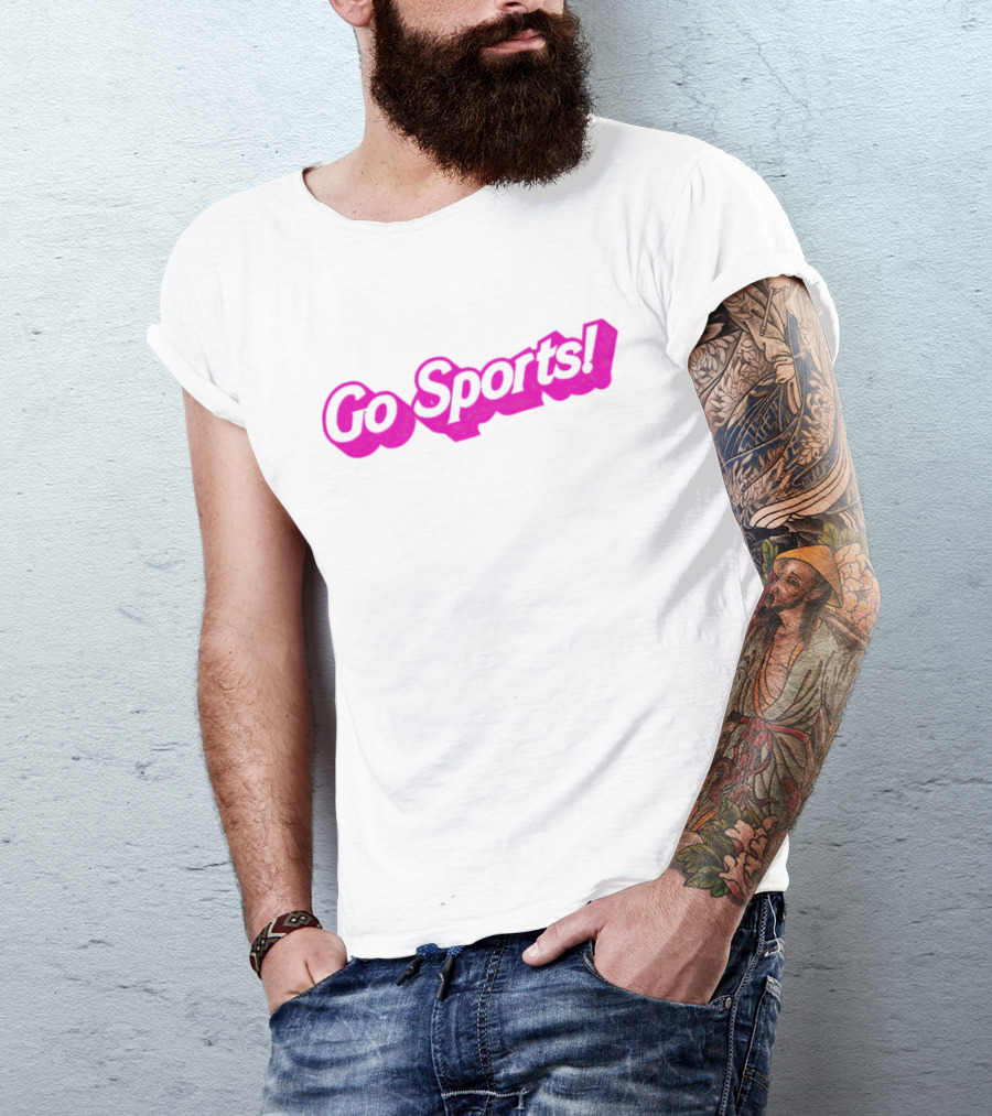Barbie Go Sports Enthusiast Pink Bold Typography T-Shirt