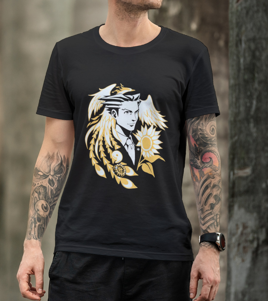 Phoenix Wright Sunflower Justice Attorney Wings Art Nouveau T-Shirt