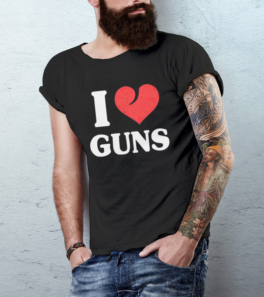 I Love Guns - Heart T-Shirt