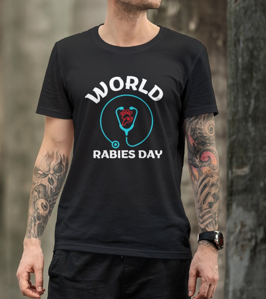 World Rabies Day Stethoscope Pawprint T-Shirt