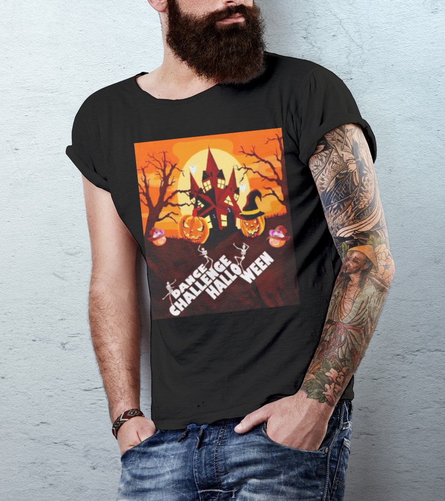 Dance Challenge Halloween Pumpkin Haunted House Spooky Night T-Shirt