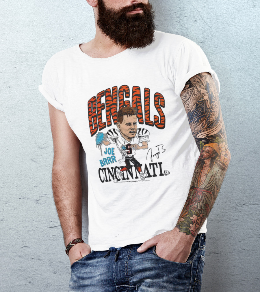 Bengals Joe Burrow Caricature Joe Brrr Cincinnati T-Shirt