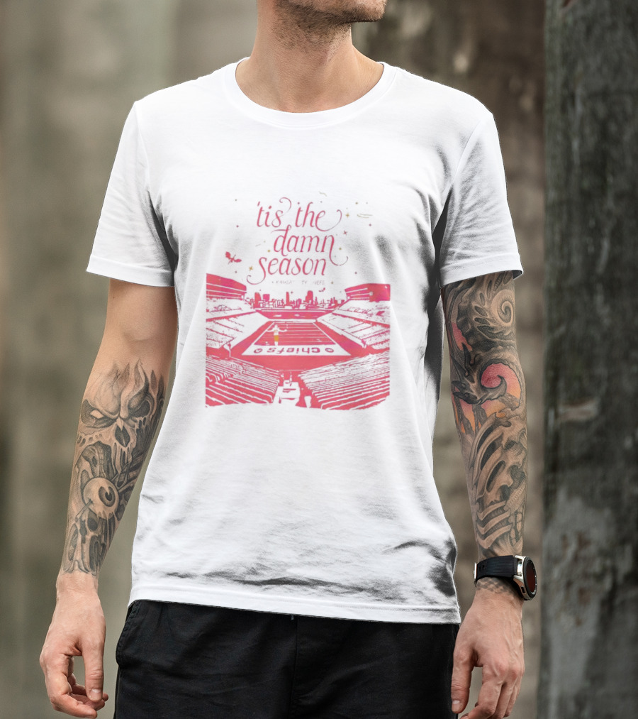 Chiefs Stadium 'Tis The Damn Season Football Night Lights T-Shirt