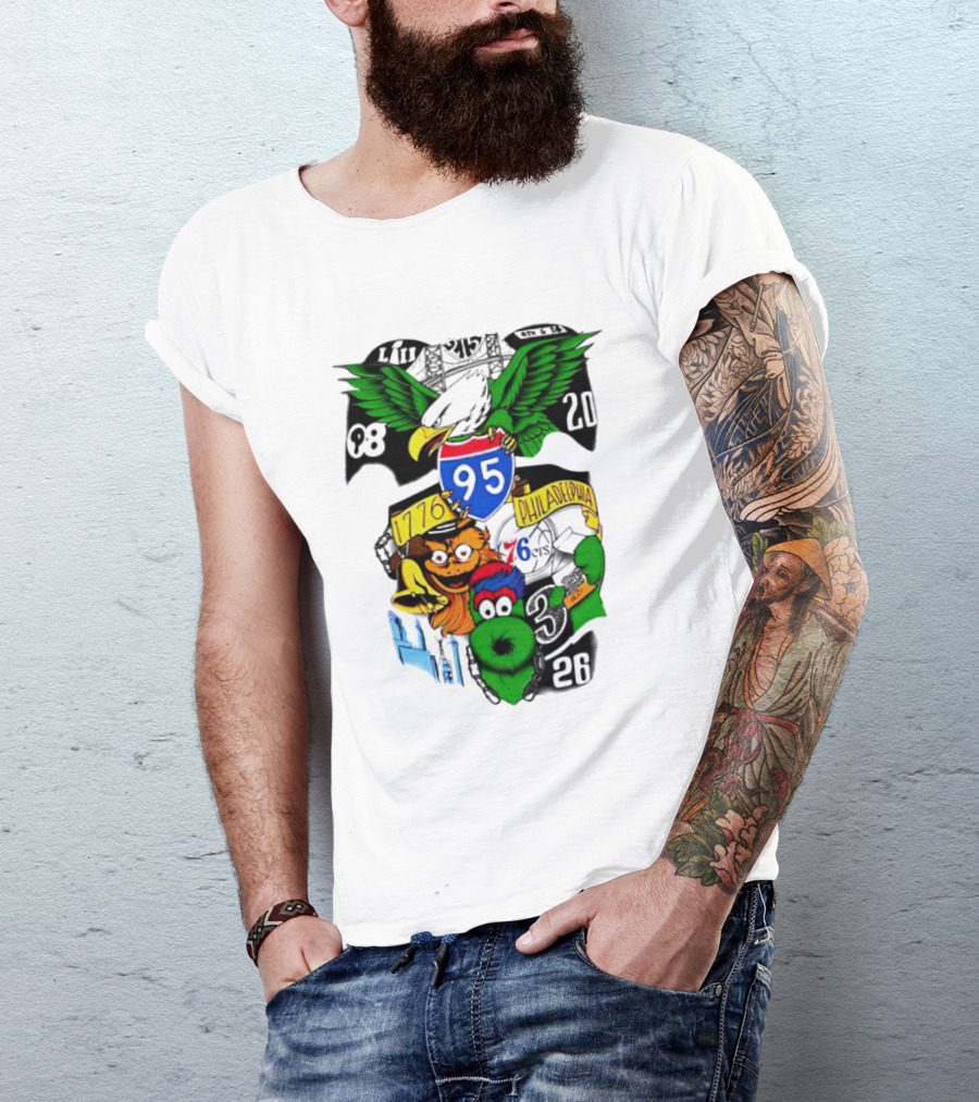 Dunphy 215 Tattoo Philadelphia 1776 Eagle Mascot 95 T-Shirt