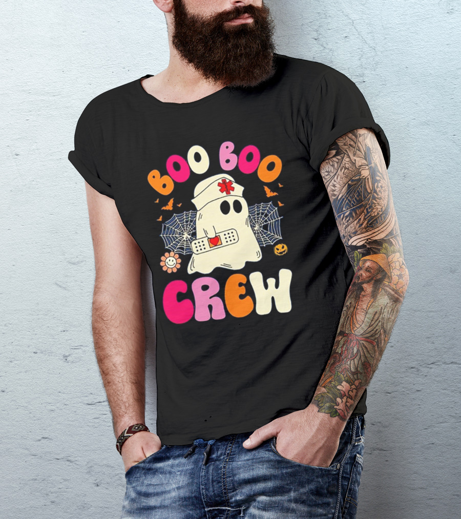 Groovy Boo Boo Crew Funny Nurse Ghost Halloween T-Shirt