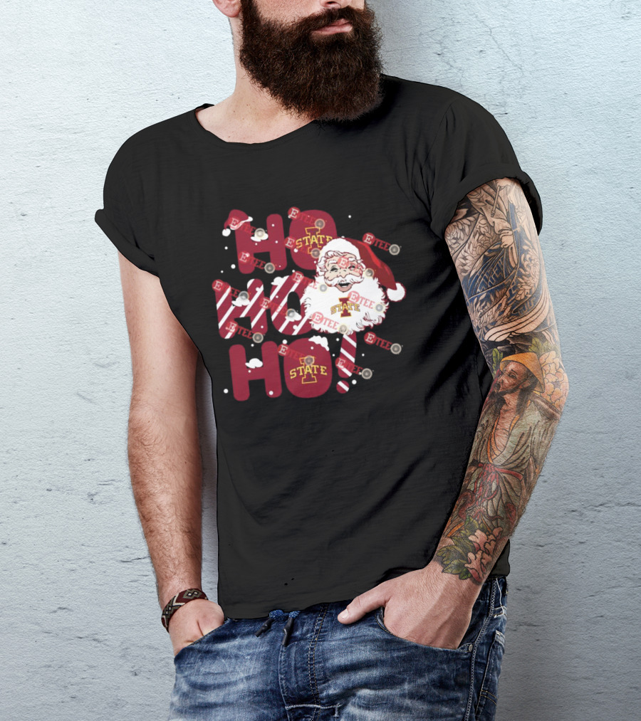Iowa State Cyclones Santa Claus Ho Ho Ho Christmas T-Shirt