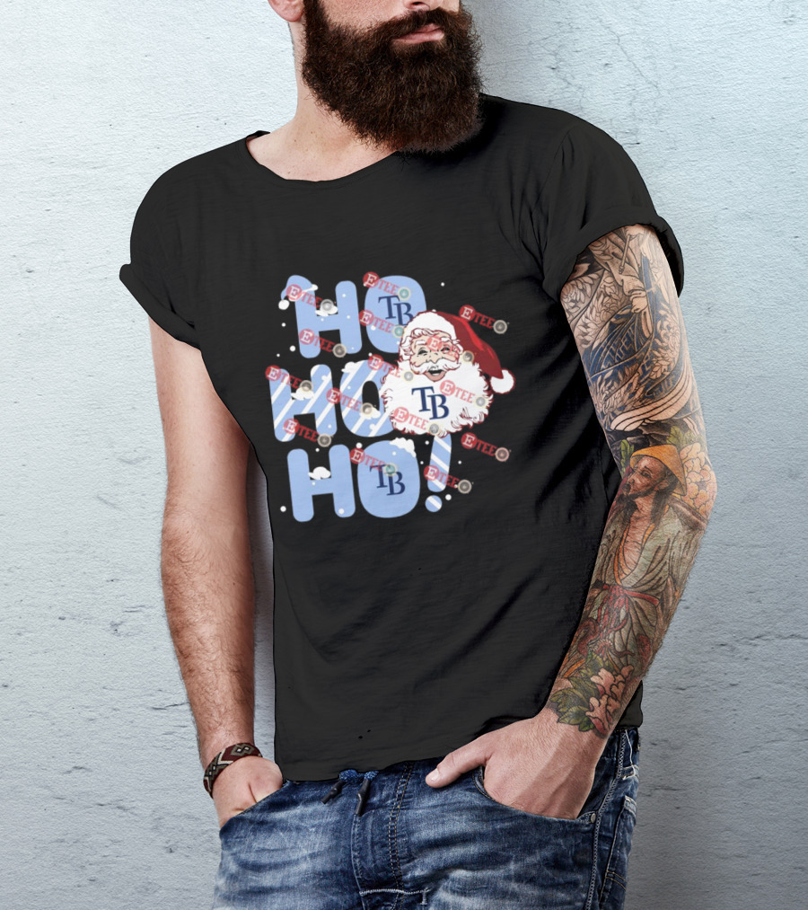Tampa Bay Rays Santa Claus Ho Ho Ho TB Christmas Holiday T-Shirt