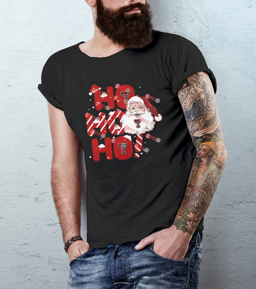 Texas Tech Red Raiders Santa Ho Ho Ho Christmas T-Shirt