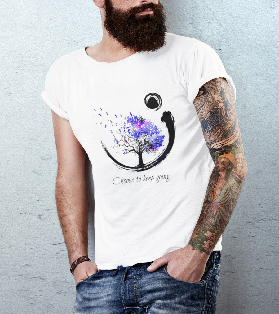 Choose To Keep Going Enso Tree With Splatter Art And Circle T-Shirt