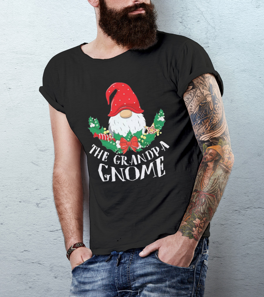 The Grandpa Gnome Funny Matching Family Christmas Party T-Shirt