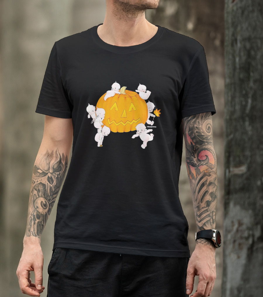 Just Peachy Halloween Kewpie Pumpkin Jack-O'-Lantern Playful Spirits T-Shirt