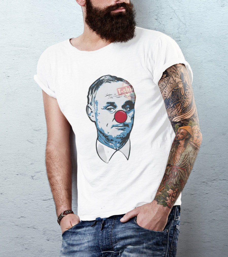 Men’s Rob Manfred Clown Parody With Red Nose And T-Shirt Label T-Shirt
