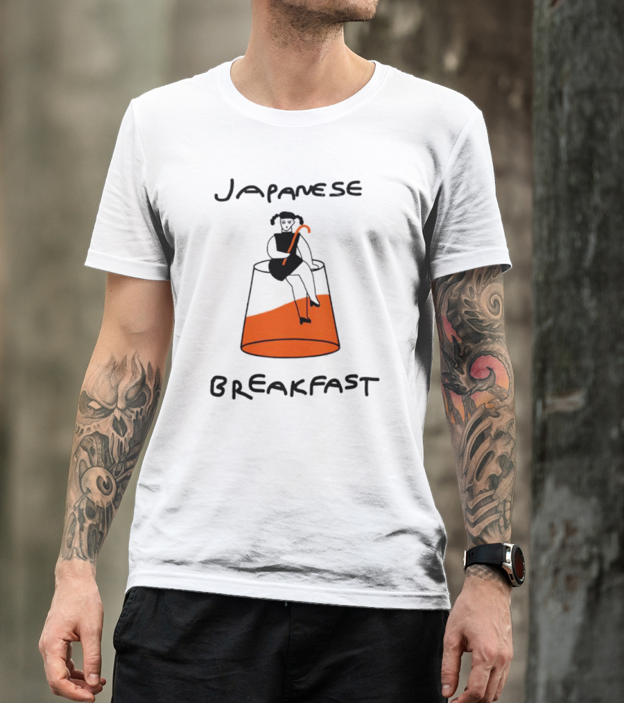 Japanese Breakfast Juice Girl Sitting On Orange Drink T-Shirt