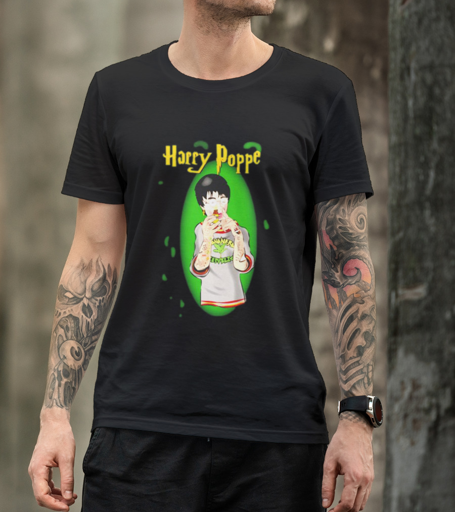 Harry Poppe Marijuana Dude With Tattoo Sleeves Smoking Weed T-Shirt