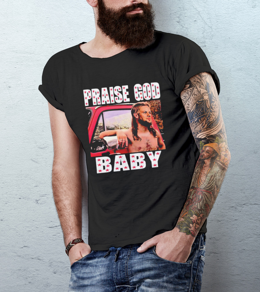 Theo Von Praise God Baby Red Truck Star T-Shirt
