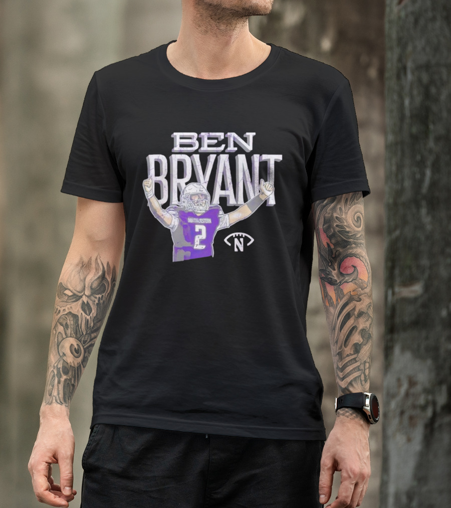 Ben Bryant Northwestern Football Player Number 2 Victory Pose T-Shirt