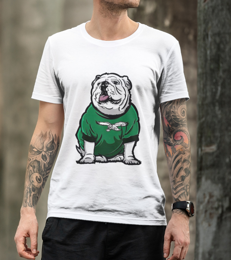 Dawg In Philadelphia Eagles Green Mascot Shirt With Bulldog And Eagle T-Shirt