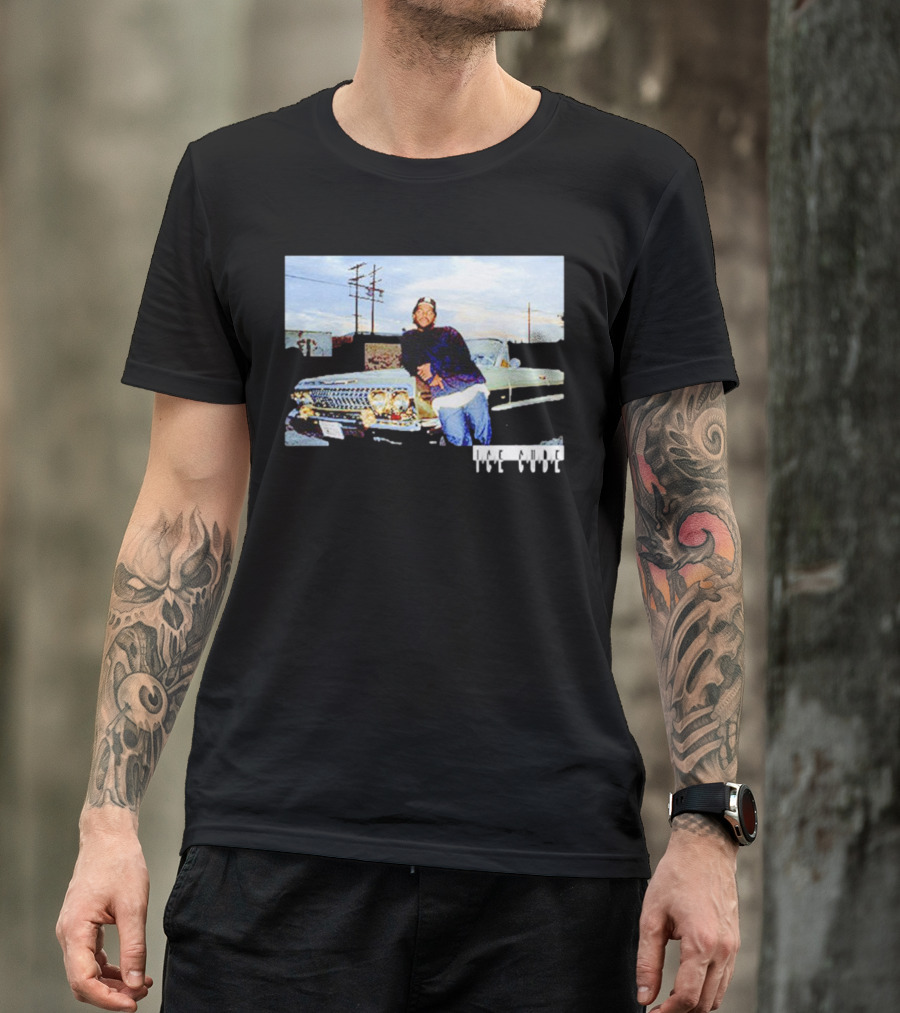 Ice Cube Leaning On Chevy Impala Lowrider T-Shirt