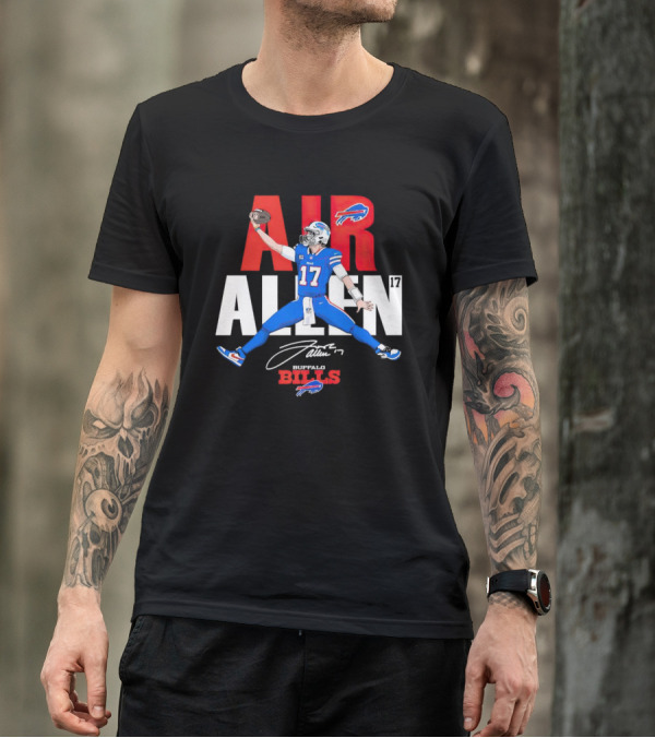 Josh Allen Air Buffalo Bills 17 Signature Football T-Shirt