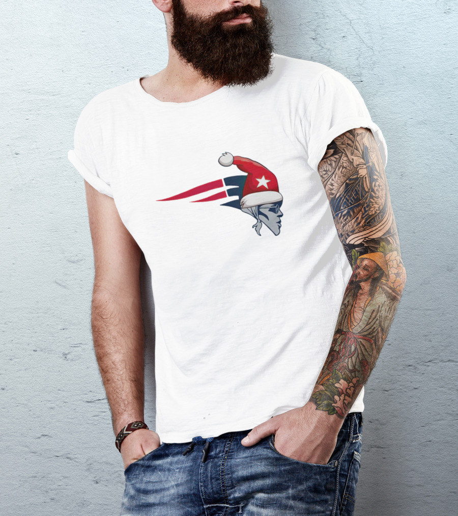 New England Patriots Christmas Santa Hat T-Shirt