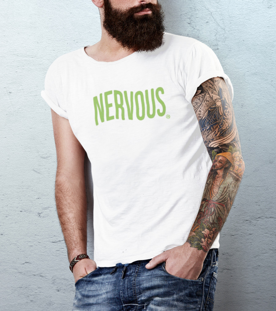 Nervous Pandershirts Minimalist Text T-Shirt