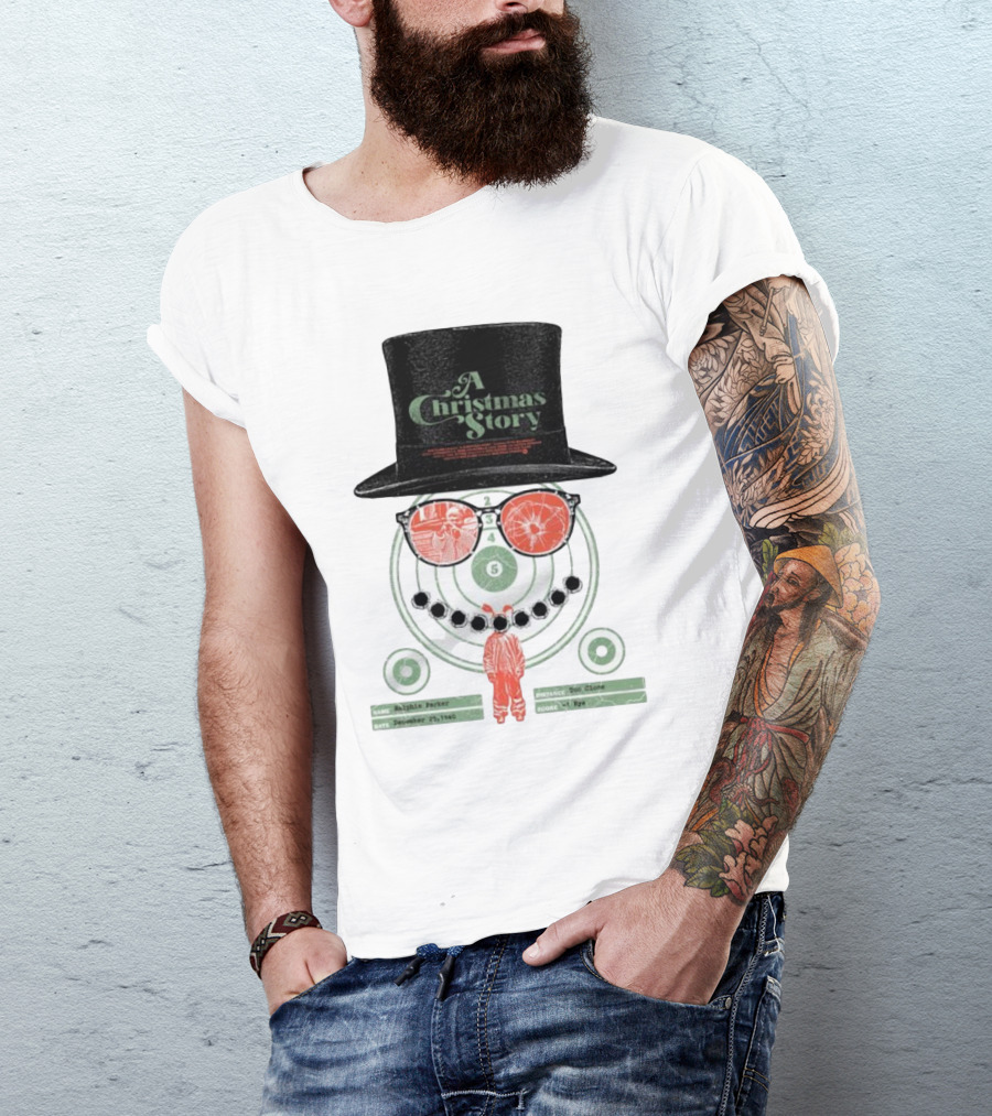 A Christmas Story Ralphie Parker Shooting Range With Top Hat And Glasses T-Shirt