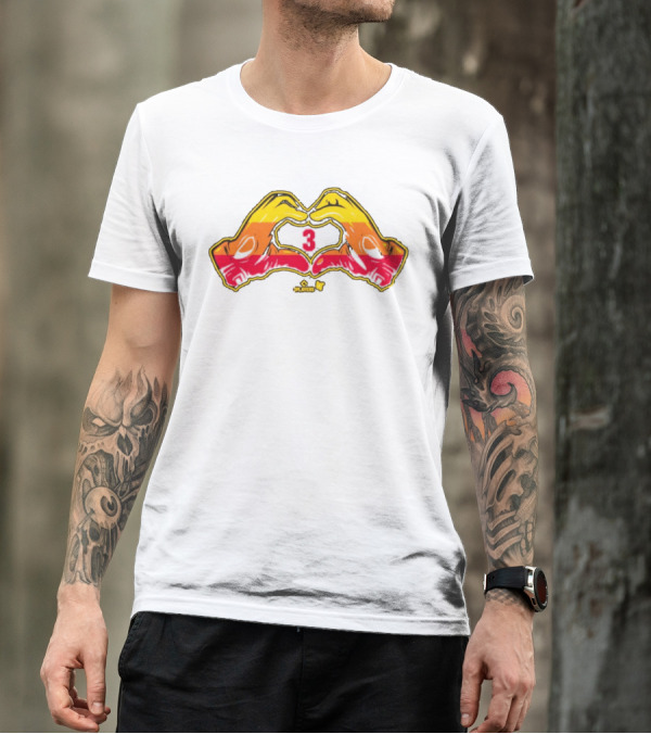 Jeremy Peña Number 3 Heart Hands Houston Baseball Players T-Shirt