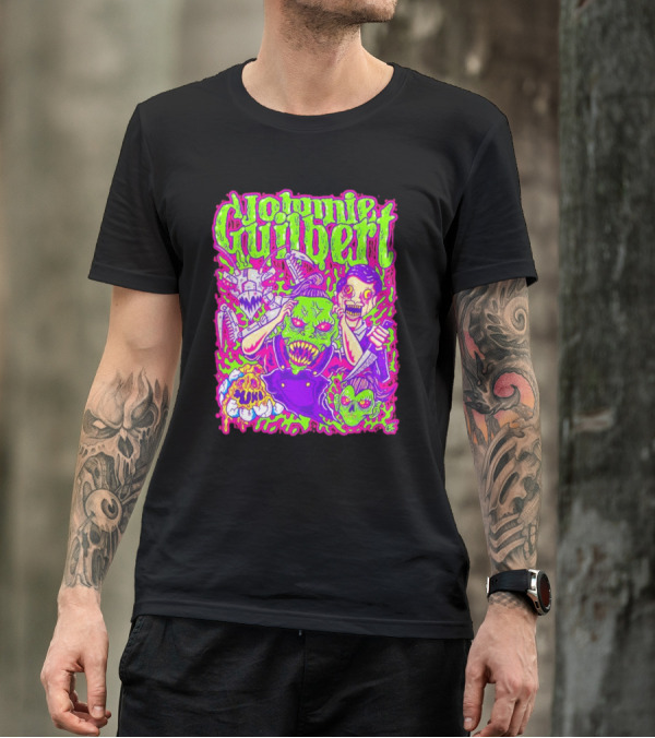 Johnnie Guilbert Haunted Ghouls Monster Faces T-Shirt