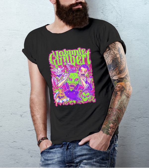 Johnnie Guilbert Haunted Ghouls Monster Faces T-Shirt