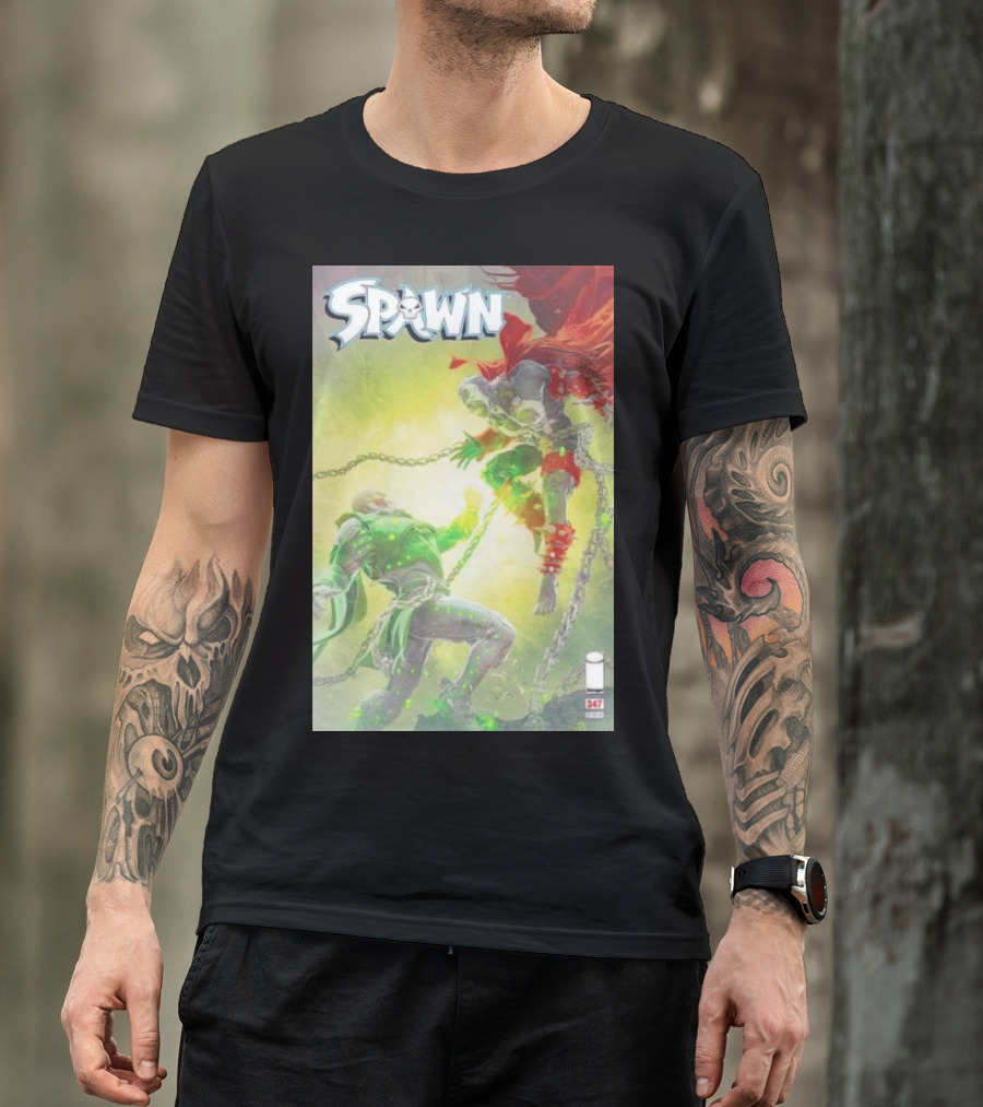 Spawn 347 Comic Cover Dark Hero Battle Chains T-Shirt