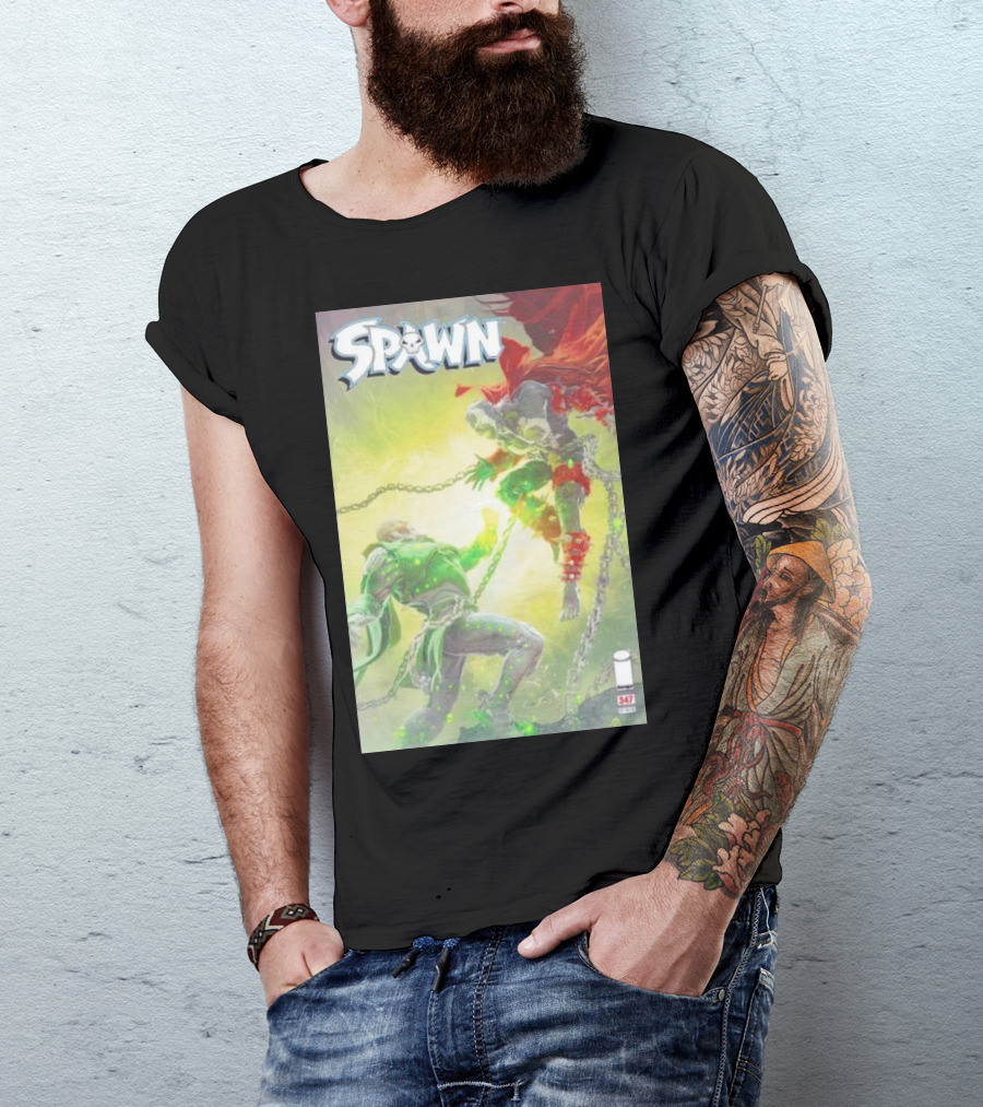 Spawn 347 Comic Cover Dark Hero Battle Chains T-Shirt