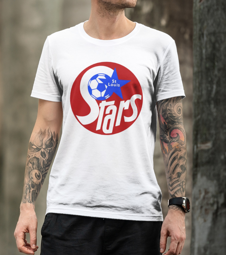 St Louis Stars Soccer 1977 NASL Classic Logo With Soccer Ball And Blue Star T-Shirt