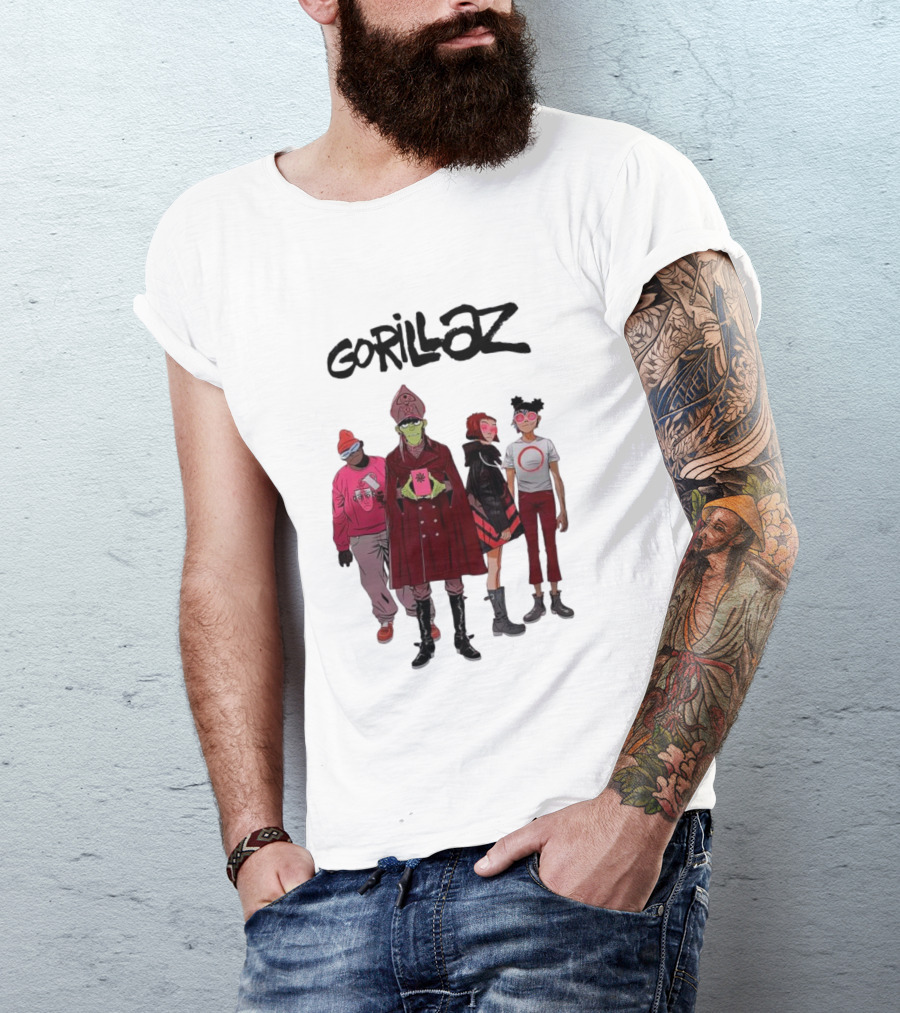 Gorillaz Cracker Island Animated Band Characters T-Shirt