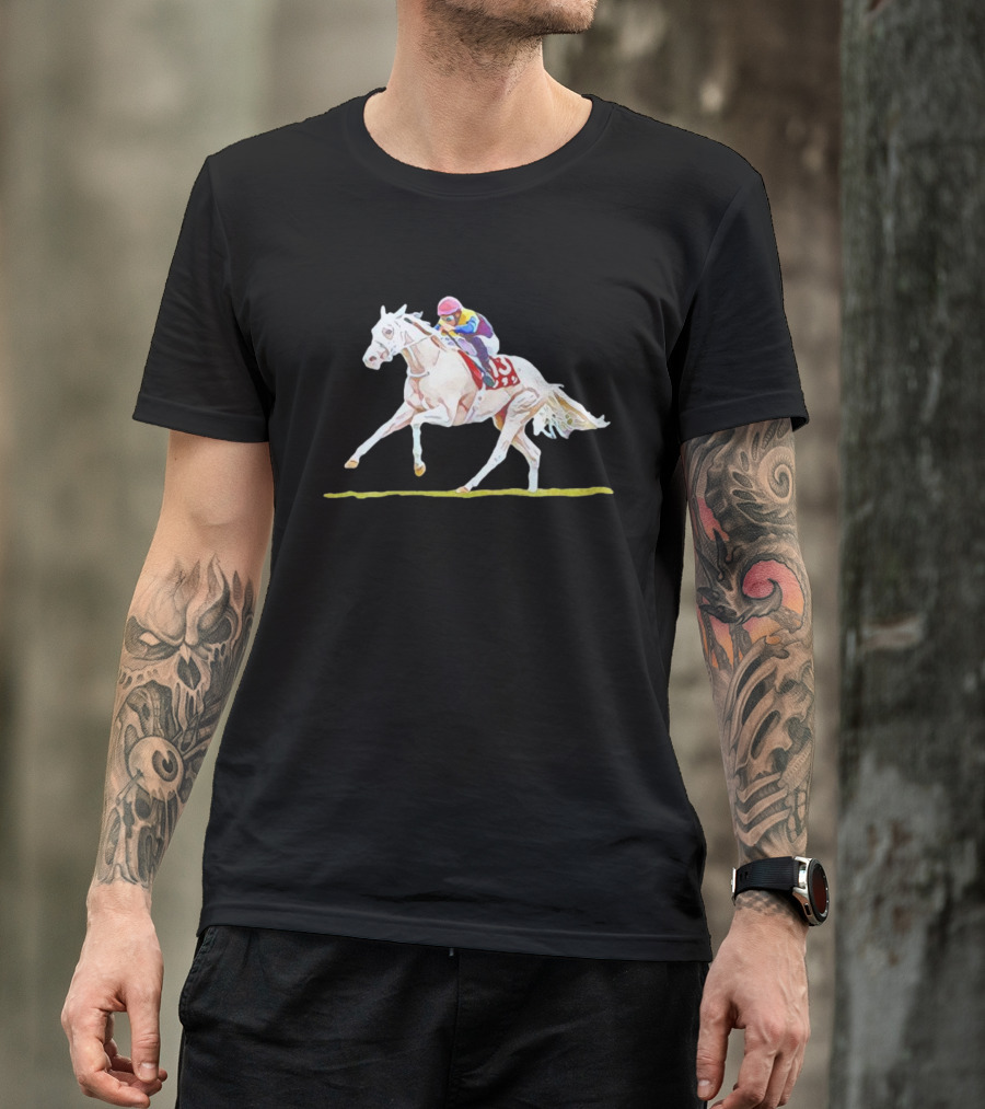 Sodashi Racing Illustration Horse Rider T-Shirt