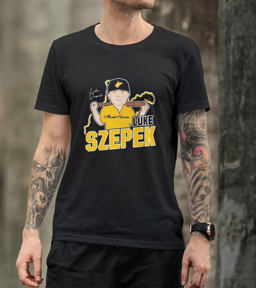 Luke Szepek Almost Heaven Caricature Signature T-Shirt