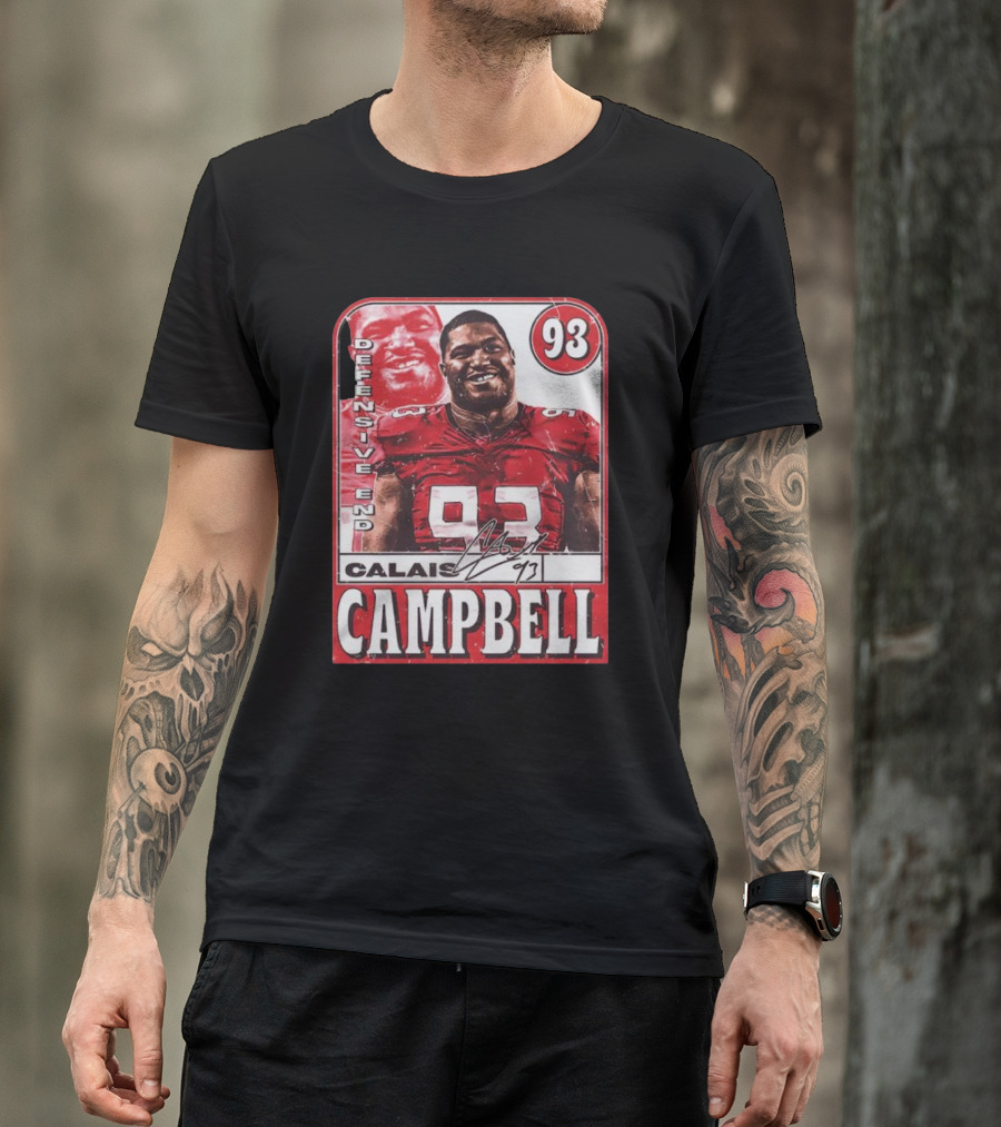 Defensive End Calais Campbell 93 Atlanta Football Card T-Shirt