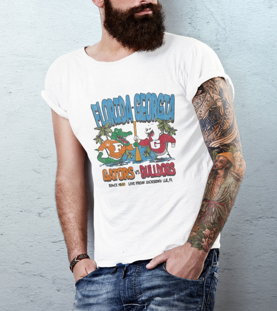 Florida Georgia Gators Vs. Bulldogs Since 1933 Live From Jacksonville FL T-Shirt