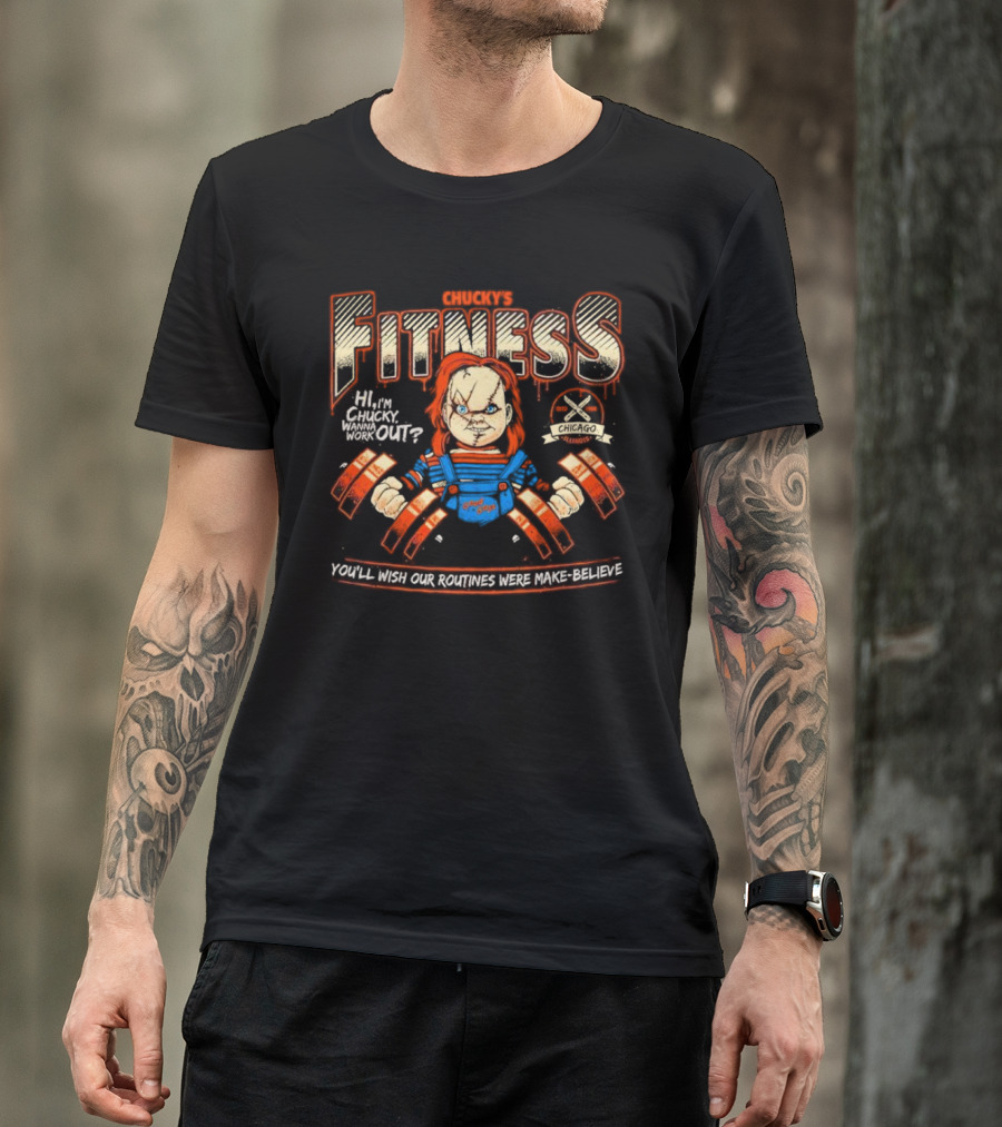 Chucky's Fitness Gym Halloween Chicago Horror Workout Routines T-Shirt