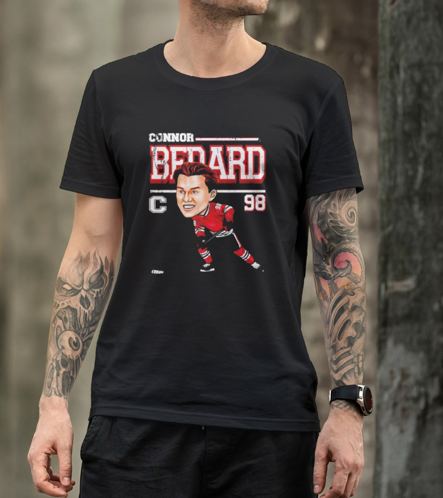 Connor Bedard Chicago Cartoon Hockey 98 T-Shirt