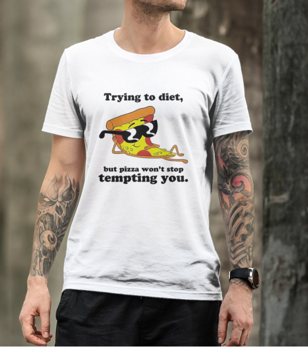 Trying To Diet But Pizza Won’t Stop Tempting You With Relaxed Pizza Slice In Sunglasses T-Shirt