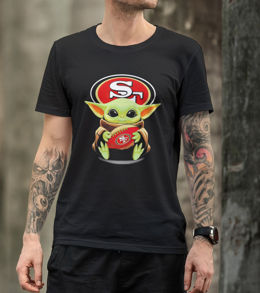 San Francisco 49ers Baby Yoda Football Fan T-Shirt