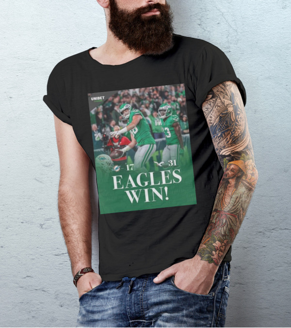 Eagles Win Over Dolphins 31-17 NFL Game Unibet Sports Highlight T-Shirt