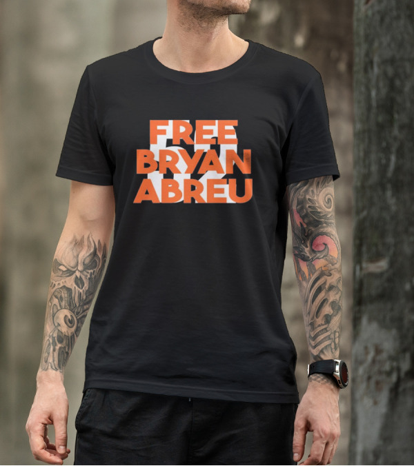 Free Bryan Abreu 52 Bold Orange Text T-Shirt