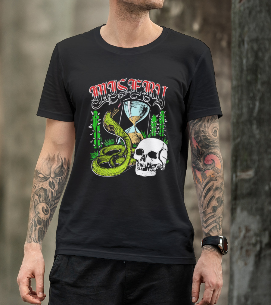 Misery Snake Skull Hourglass Cactus T-Shirt