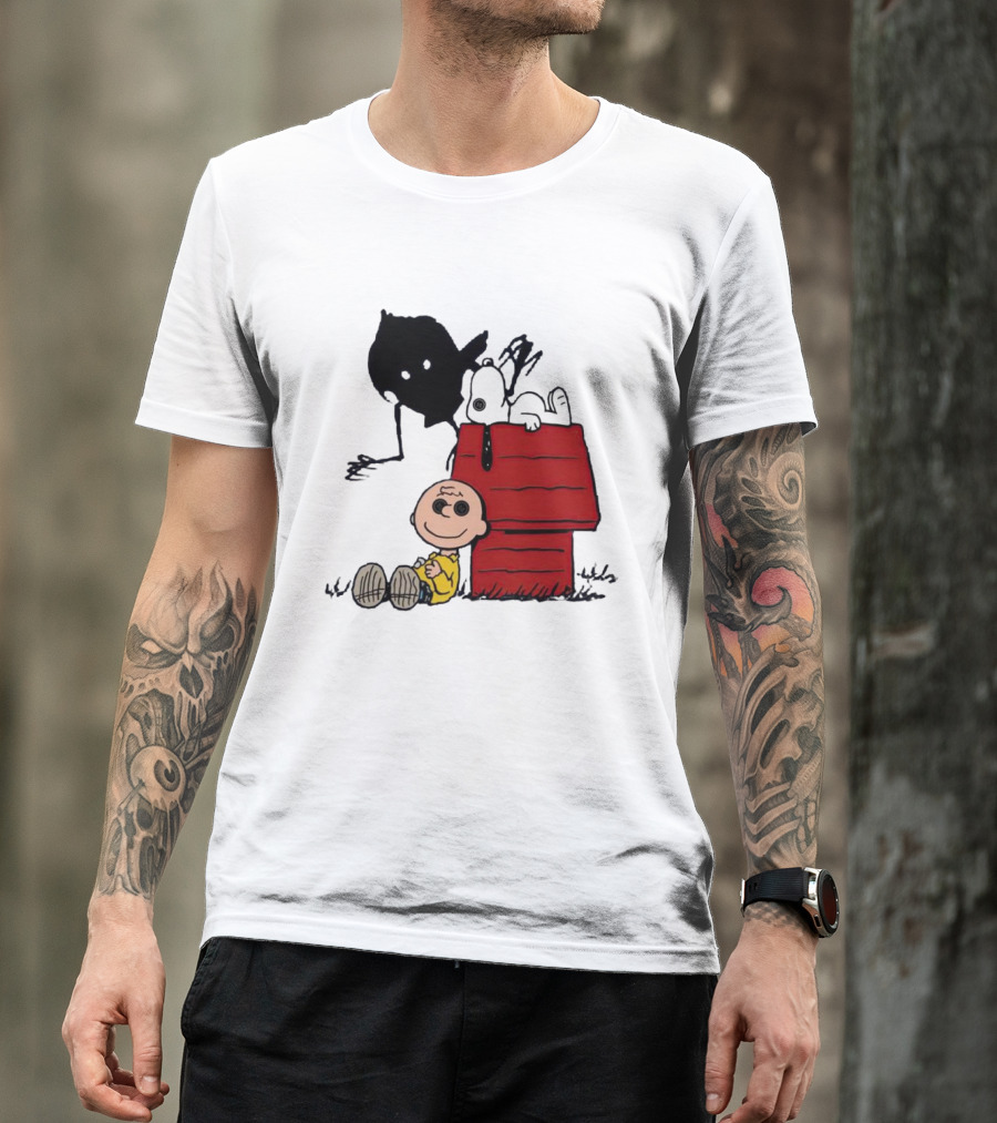Charlie Brown Snoopy Woodstock Shadow Doghouse T-Shirt