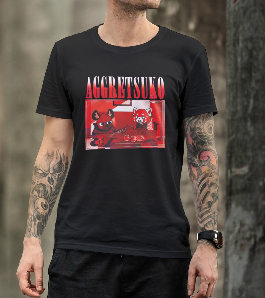 Aggretsuko Haida Couch Red Panda Rock Guitar Scene T-Shirt