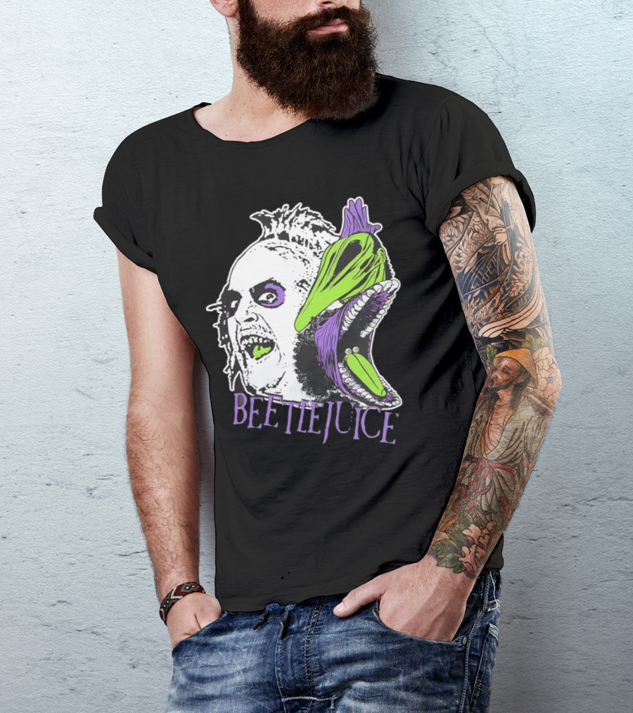 Beetlejuice Halloween Creature Mashup With Alligator Head T-Shirt