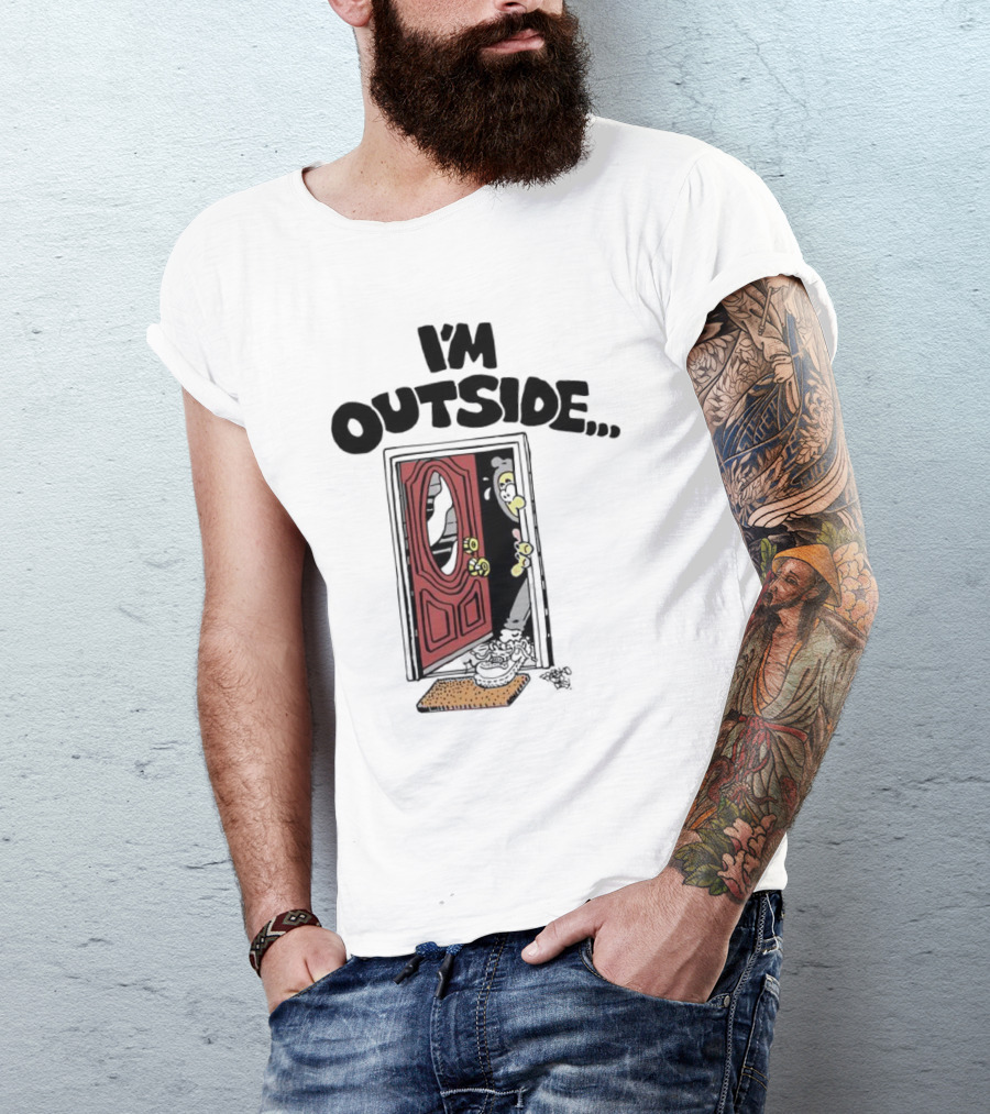 Frko I'm Outside Grim Reaper Door Comic T-Shirt